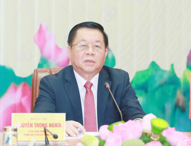 Ông Nguyễn Trọng Nghĩa phát biểu. (Ảnh: Phương Hoa/TTXVN) Thúc đẩy hợp tác nghiên cứu lý luận, báo chí giữa Việt Nam-Trung Quốc ảnh 2
