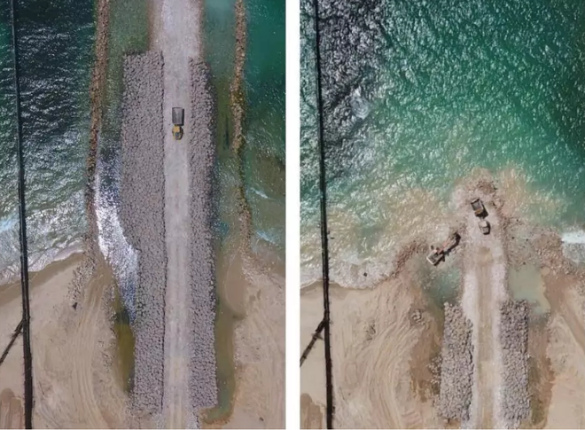 Bộ Quốc phòng Israel tiết lộ hình ảnh về rào chắn trên biển gần Gaza ảnh 1