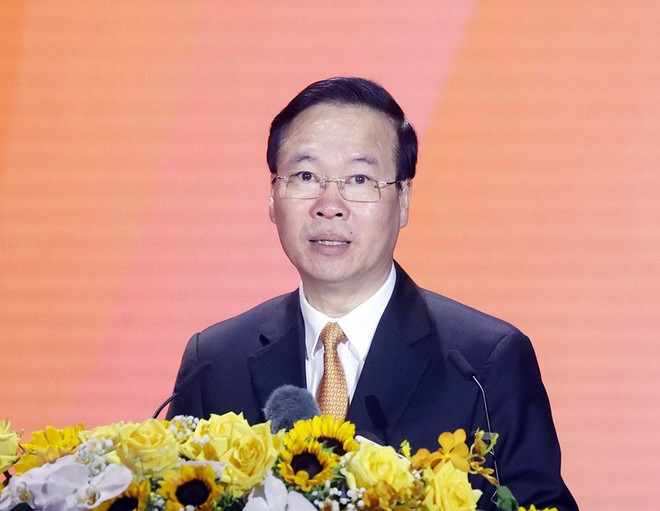 Chủ tịch nước Võ Văn Thưởng phát biểu. (Ảnh: Thống Nhất/TTXVN) Chủ tịch nước: Nam Định phấn đấu trở thành tỉnh giàu như lời Bác dạy ảnh 3