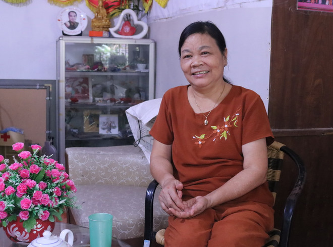 Bà Đoàn Thị Hoa. (Ảnh: Vietnam+) Người mẹ của trung tâm dạy nghề thiện nguyện cho trẻ khuyết tật ảnh 1