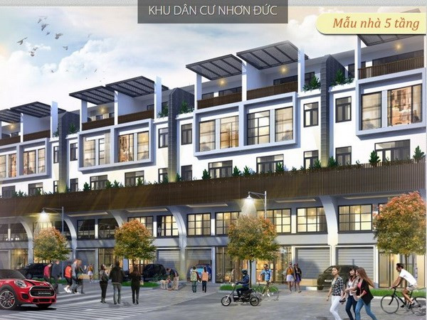 Mẫu nhà 5 tầng của dự án khu dân cư Nhơn Đức, huyện Nhà Bè. (Nguồn: vanphathung) TP.HCM phát hiện nhiều sai sót, sai phạm trong quản lý, sử dụng đất ảnh 2
