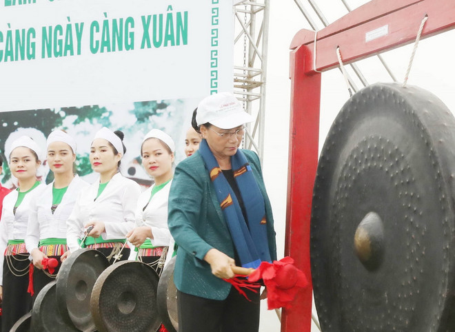 Chủ tịch Quốc hội dự Lễ ra quân hưởng ứng Tết trồng cây tại Hòa Bình ảnh 1