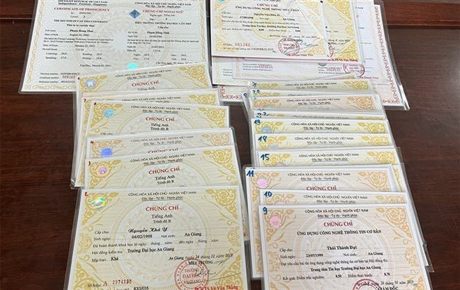 An Giang: Khởi tố thêm 4 đối tượng trong đường dây làm chứng chỉ giả ảnh 1