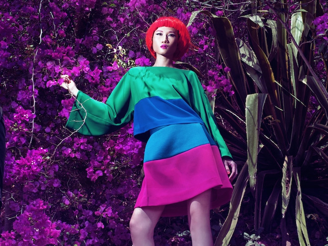 Kết hợp những gam màu nóng. (Ảnh: Milor Tran) Xu hướng “color block” cho thời trang Việt mùa hè 2014 ảnh 5