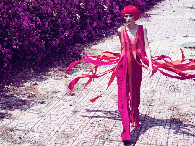 Rực rỡ. (Ảnh: Milor Tran) Xu hướng “color block” cho thời trang Việt mùa hè 2014 ảnh 4