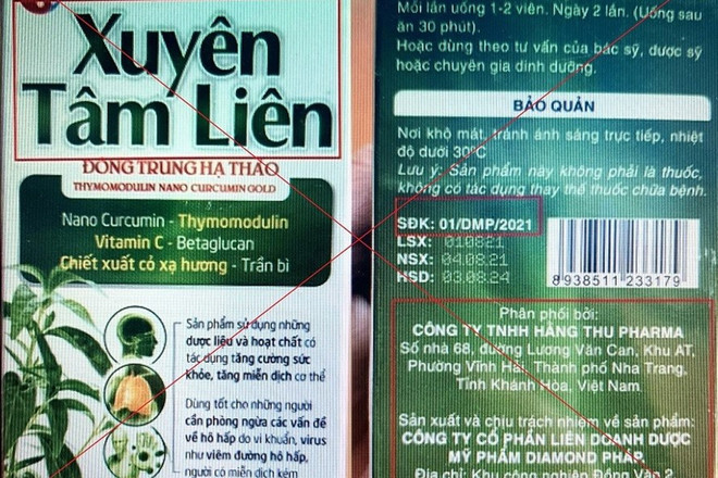 Cục An toàn thực phẩm cảnh báo về sản phẩm Xuyên Tâm Liên giả mạo ảnh 1