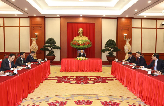 [Photo] Hình ảnh cuộc điện đàm giữa Tổng Bí thư với Thủ tướng Ấn Độ ảnh 1