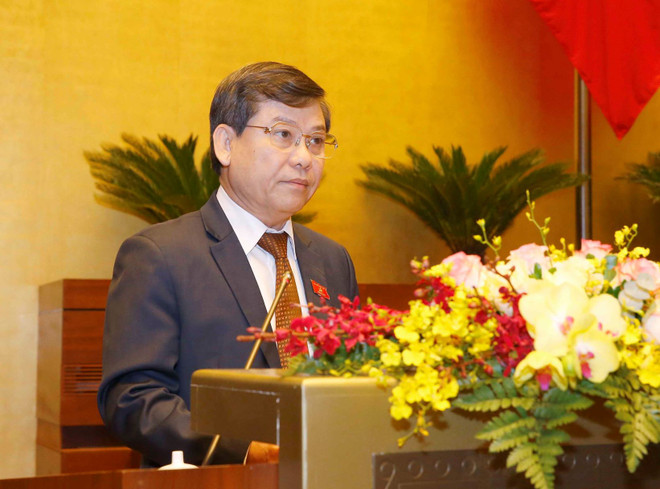 Viện trưởng Viện Kiểm sát Nhân dân Tối cao Lê Minh Trí trình bày Báo cáo công tác nhiệm kỳ 2016-2021 của Viện Kiểm sát Nhân dân Tối cao. (Ảnh: Doãn Tấn/TTXVN) Nâng cao chất lượng xét xử các vụ án hình sự, hạn chế oan sai ảnh 2