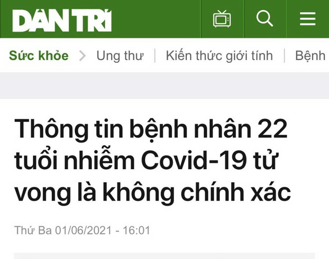 Đề nghị xử phạt báo Dân Trí vì đăng tin sai sự thật về dịch COVID-19 ảnh 1