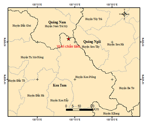 Xảy ra 2 trận động đất tại huyện Kon Plông và huyện Nam Trà My ảnh 1