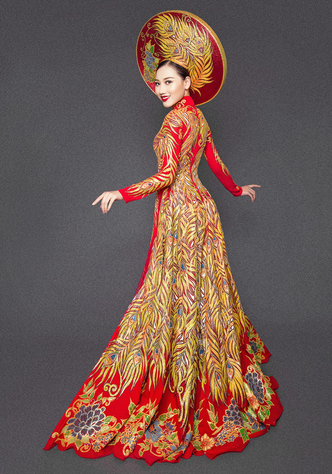 Thu Thảo lộng lẫy trang phục dân tộc tranh giải nhan sắc quốc tế ảnh 4