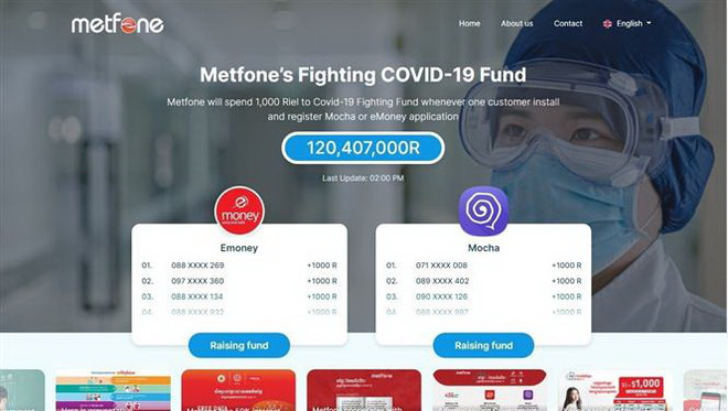 Cổng hỗ trợ các giải pháp giao dịch chống COVID-19 của Metfone. (Ảnh: TTXVN) Metfone ký thỏa thuận triển khai dự án số hóa khu vực y tế Campuchia ảnh 1