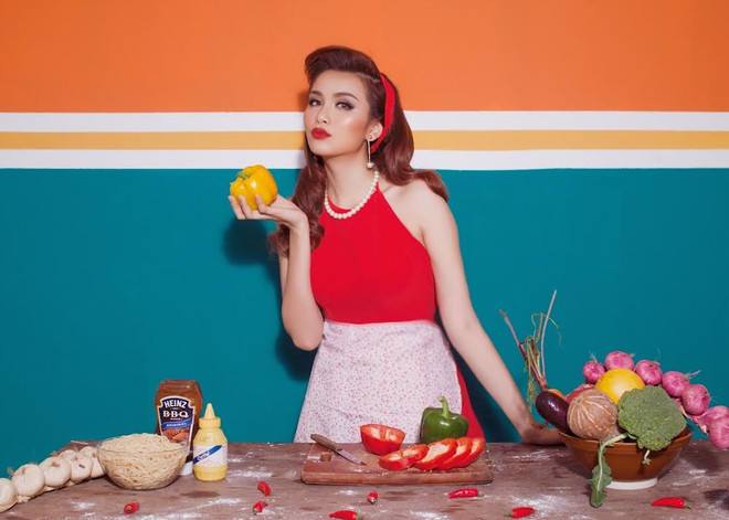 Hoa hậu Diễm Hương: Phụ nữ dù làm bếp hay lau nhà cũng phải đẹp ảnh 8