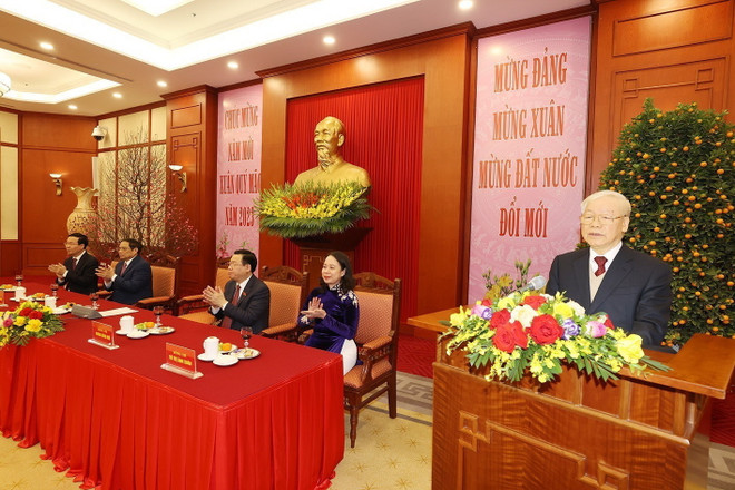 Tổng Bí thư gặp mặt, chúc Tết lãnh đạo, nguyên lãnh đạo Đảng, Nhà nước ảnh 2