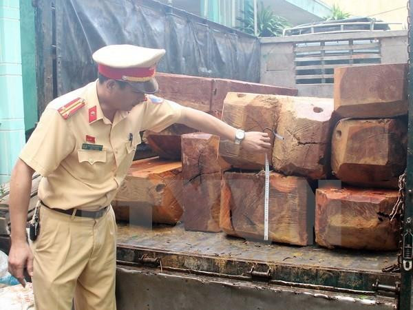 Tạm giữ xe ôtô chở gỗ không rõ nguồn gốc lưu thông trên Quốc lộ 1A ảnh 1