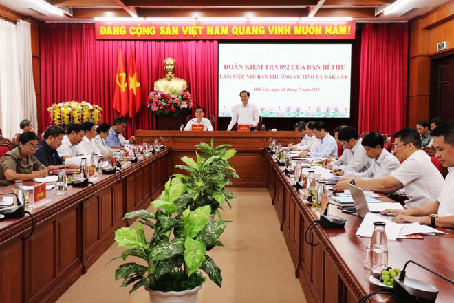 Đoàn của Ban Bí thư làm việc với Ban Thường vụ Tỉnh ủy Đắk Lắk ảnh 1