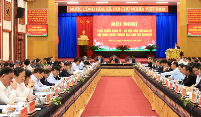 Quang cảnh hội nghị. (Ảnh: Quang Thái/TTXVN) ttxvn_vung tay nguyen 2.jpg