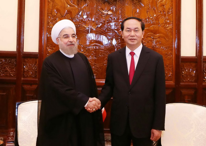 Chủ tịch nước Trần Đại Quang tổ chức chiêu đãi Tổng thống Iran ảnh 1