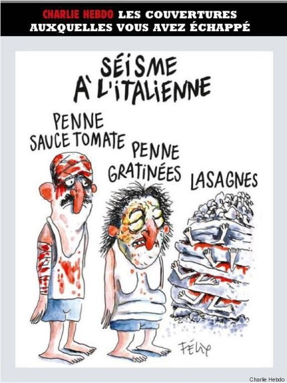 Italy phẫn nộ vì biếm họa về động đất của tạp chí Charlie Hebdo ảnh 2