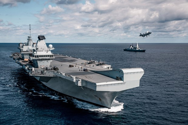 Tàu sân bay HMS Queen Elizabeth. (Nguồn: PA) Hải quân Anh và Ấn Độ tập trận hàng hải chung tại Vịnh Bengal ảnh 1