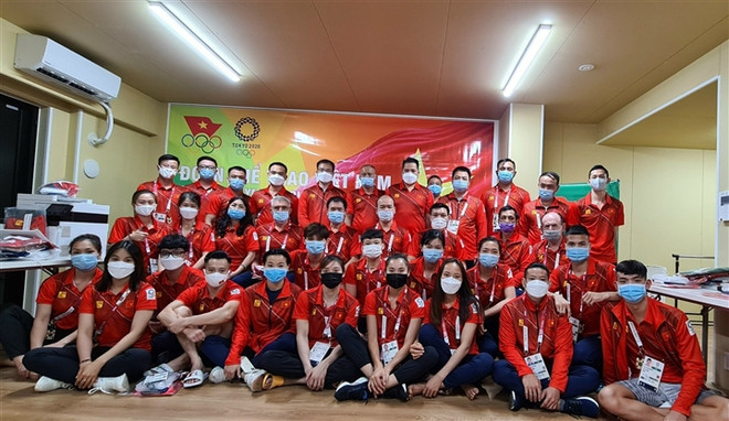 Toàn bộ các tuyển thủ của đoàn Thể thao Việt Nam đang có mặt tại làng VĐV Olympic. (Ảnh: Thu Sâm) Olympic Tokyo 2020: Đoàn thể thao Việt Nam tích cực tập luyện ảnh 1