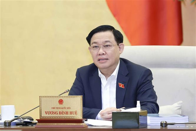 Chủ tịch Quốc hội Vương Đình Huệ phát biểu. (Ảnh: Doãn Tấn/TTXVN) Nâng cao chất lượng dịch vụ y tế theo hướng công bằng, hiệu quả ảnh 3