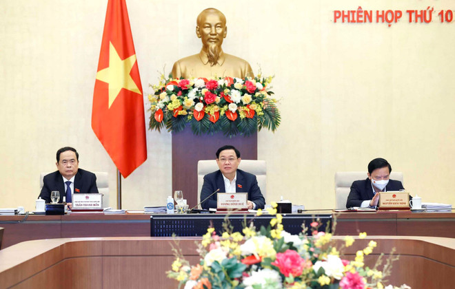 Chủ tịch Quốc hội Vương Đình Huệ phát biểu. (Ảnh: Doãn Tấn/TTXVN) Nâng cao chất lượng dịch vụ y tế theo hướng công bằng, hiệu quả ảnh 1