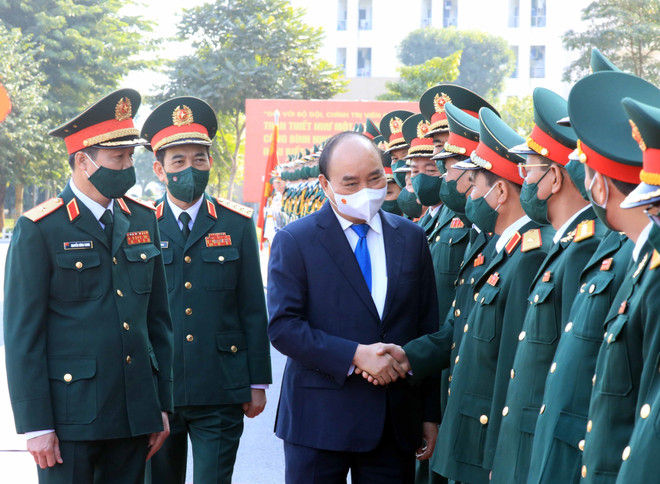 Chủ tịch nước thăm và làm việc tại Trường Sỹ quan Chính trị ảnh 12