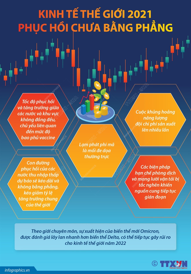 [Infographics] Kinh tế thế giới 2021 phục hồi chưa bằng phẳng ảnh 1