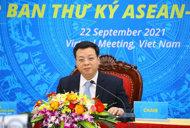 Vụ trưởng Vụ hợp tác quốc tế (Thanh tra Chính phủ) Nguyễn Tuấn Anh tại cuộc họp. (Ảnh: Nguyễn Điệp/TTXVN) Các cơ quan phòng, chống tham nhũng ASEAN tăng cường hợp tác ảnh 2