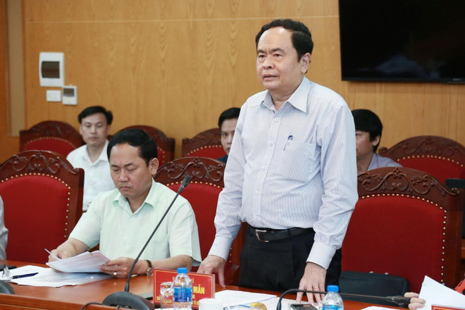 Chủ tịch Ủy ban Trung ương Mặt trận Tổ quốc Việt Nam Trần Thanh Mẫn phát biểu kết luận. (Ảnh: Nguyễn Dân/TTXVN) Ngăn chặn biểu hiện 'tự diễn biến' trong cán bộ, đảng viên ảnh 2
