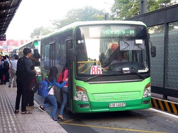 Ảnh minh họa. (Nguồn: TTXVN) Chưa trình phương án tổ chức làn ưu tiên cho xe buýt ở TP Hồ Chí Minh ảnh 1