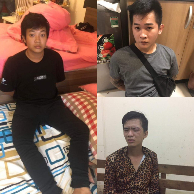 Các đối tượng trong đường dây buôn bán ma túy. (Ảnh: TTXVN) Triệt phá đường dây mua bán ma túy tinh vi từ Campuchia về TP.HCM ảnh 2