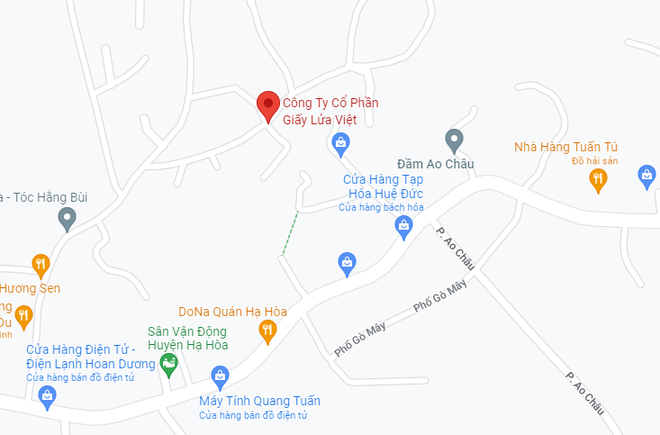 Nơi xảy ra vụ việc. (Nguồn: Google Maps) Phú Thọ: Cháy lớn tại nhà kho rộng 2.000m2 của công ty giấy ảnh 1