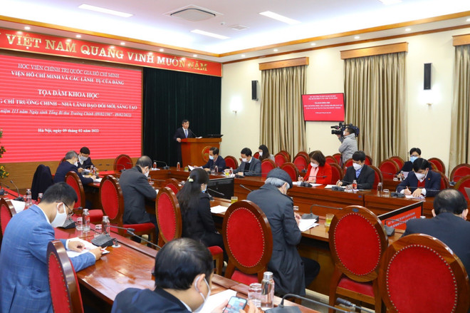 Quang cảnh buổi tọa đàm. (Ảnh: Văn Điệp/TTXVN) Tọa đàm 'Đồng chí Trường Chinh - nhà lãnh đạo đổi mới, sáng tạo' ảnh 2