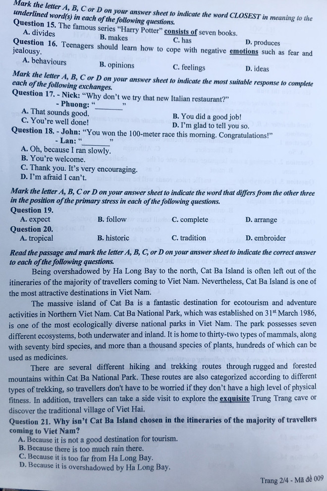 Đề thi chính thức môn tiếng Anh kỳ thi vào lớp 10 của Hà Nội ảnh 3
