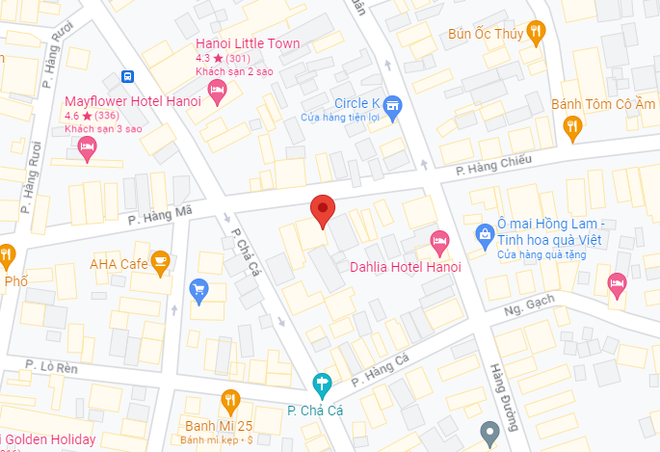 Vị trí xảy ra vụ việc. (Nguồn: Google Maps) Hà Nội: Dập tắt đám cháy tại cửa hàng bán tạp hóa trên phố hàng Mã ảnh 1