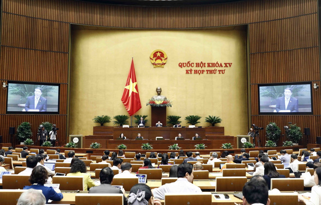 Quang cảnh phiên họp của Quốc hội. (Nguồn: TTXVN) Ngày làm việc cuối cùng của Kỳ họp thứ 4, Quốc hội khóa XV ảnh 1