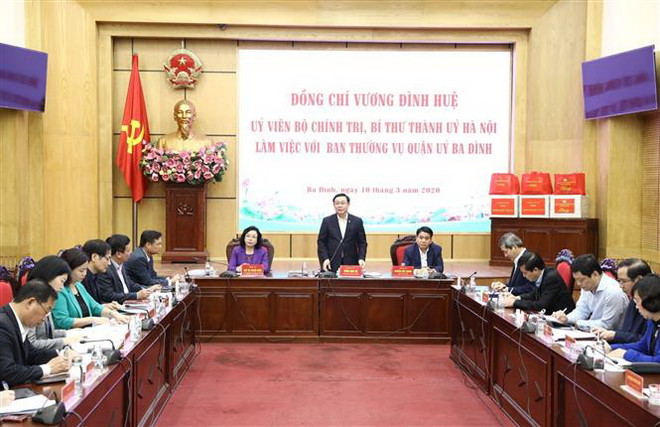 Bí thư Hà Nội làm việc với quận Ba Đình về phòng dịch COVID-19 ảnh 2