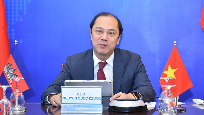 Thứ trưởng Bộ Ngoại giao Nguyễn Quốc Dũng đồng chủ trì Tham khảo chính trị Việt Nam-Campuchia lần thứ 7. (Ảnh: TTXVN phát) Tham khảo chính trị giữa hai Bộ Ngoại giao Việt Nam và Campuchia ảnh 1