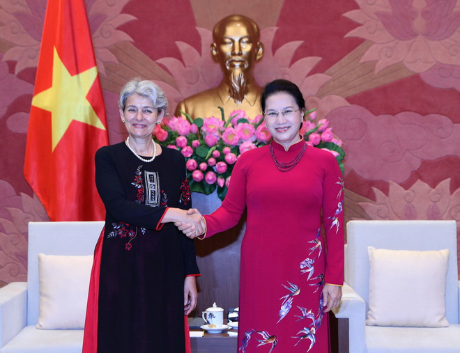 Chủ tịch Quốc hội Nguyễn Thị Kim Ngân tiếp Tổng Giám đốc UNESCO ảnh 1