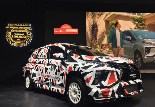 Mẫu xe Mitsubishi Xpander được giới thiệu tại triển lãm. (Nguồn: The Jakarta Post) Triển lãm ôtô Indonesia dự báo đạt giao dịch gần 283 triệu USD ảnh 1