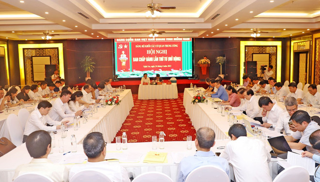 Quang cảnh hội nghị. (Ảnh: Tá Chuyên/TTXVN) Đảng bộ Khối các cơ quan TW đổi mới, nâng cao chất lượng chi bộ ảnh 2