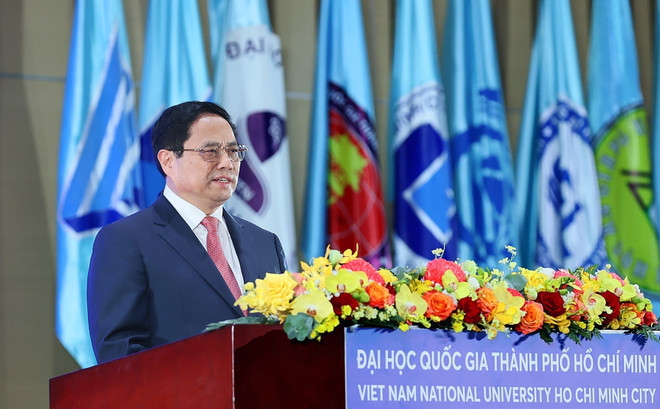 Thủ tướng Phạm Minh Chính phát biểu. (Ảnh: Dương Giang/TTXVN) ttxvn_le khai khoa (5).jpg