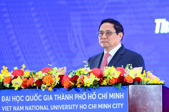 Thủ tướng Phạm Minh Chính phát biểu. (Ảnh: Dương Giang/TTXVN) ttxvn_le khai khoa (4).jpg