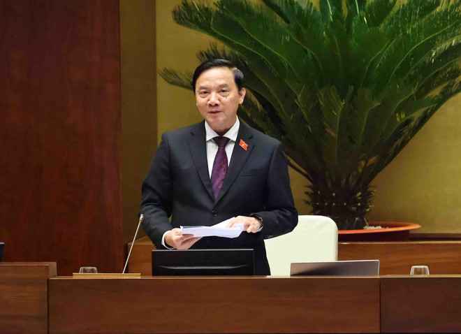 Phó Chủ tịch Quốc hội Nguyễn Khắc Định điều hành phiên họp. (Ảnh: Minh Đức/TTXVN) ttxvn_hop quoc hoi 2.jpg