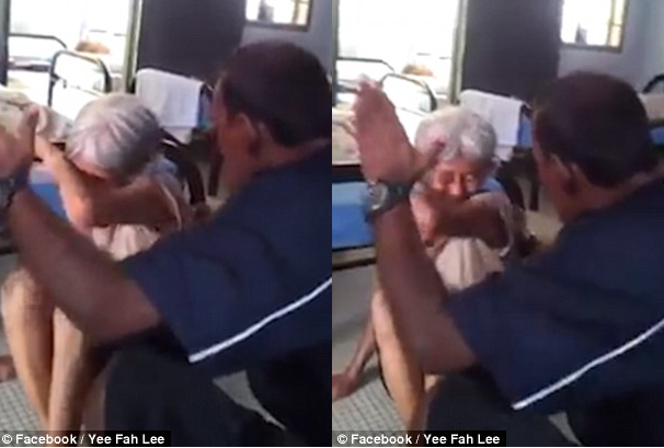 Phẫn nộ với cảnh người đàn ông to con giơ tay tát một cụ già ảnh 1