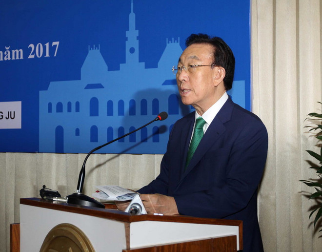 Ông Đinh La Thăng tiếp lãnh đạo tỉnh Gyoengsangbuk-do của Hàn Quốc ảnh 1