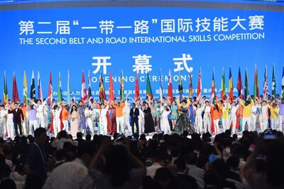 The second Belt and Road International Skills Competition holds its opening ceremony on Monday evening. (PRNewsfoto/China Daily) The second Belt and Road International Skills Competition holds its opening ceremony on Monday evening. (PRNewsfoto/China Daily)