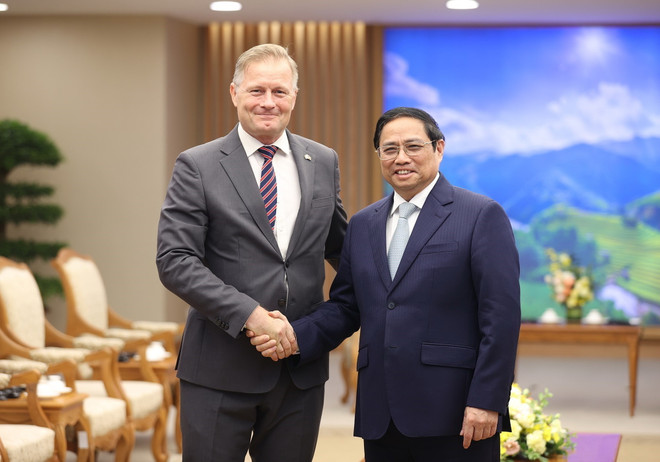 Thủ tướng Phạm Minh Chính tiếp Đại sứ Đan Mạch tại Việt Nam Nicolai Prytz. (Ảnh: Dương Giang/TTXVN) Việt Nam luôn coi trọng quan hệ hữu nghị và hợp tác với Đan Mạch ảnh 1